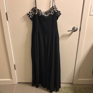 J. Crew Black Dress with White Floral Accents